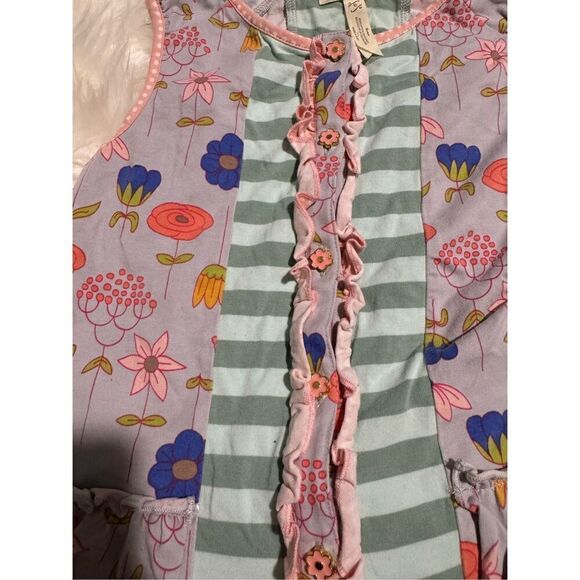 Matilda Jane Happy & free lollipop sleeveless ruffle hem top floral 6 - Picture 4 of 5